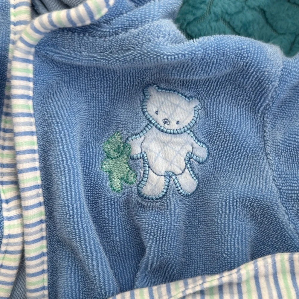 Carter’s Tykes Vintage Baby Bath Robe w/ Bear Embroidery - OS